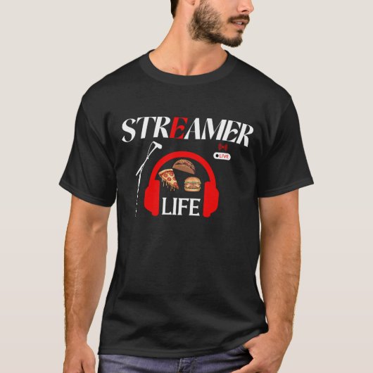 ストリーマーライフ: 配信とおやつ Tシャツ (正面)