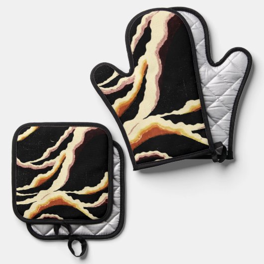 ストリーマー装飾デザイン1902 鍋つかみ&鍋敷きセット (正面/裏面)