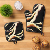 ストリーマー装飾デザイン1902 鍋つかみ&鍋敷きセット (トップダウン)