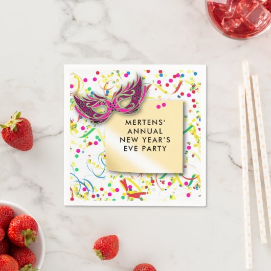 ストリーマー&紙吹雪新年のイブパーティー紙 スタンダードカクテルナプキン (インサイチュ)