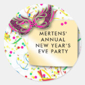 ストリーマー&紙吹雪新年のイブパーティー ラウンドシール (正面)