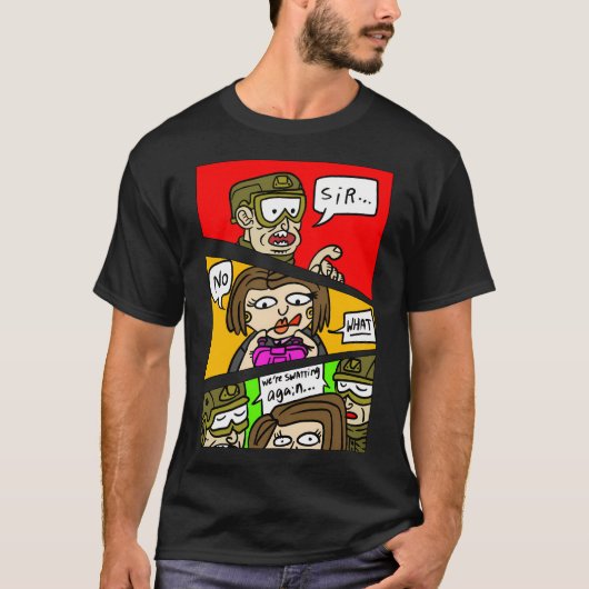 ストリーミングと送信。ぴくぴく。 Tシャツ (正面)