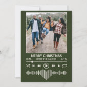 ストリーミングミュージックプレーヤーのグリーンフォトクリスマス シーズンカード (正面)