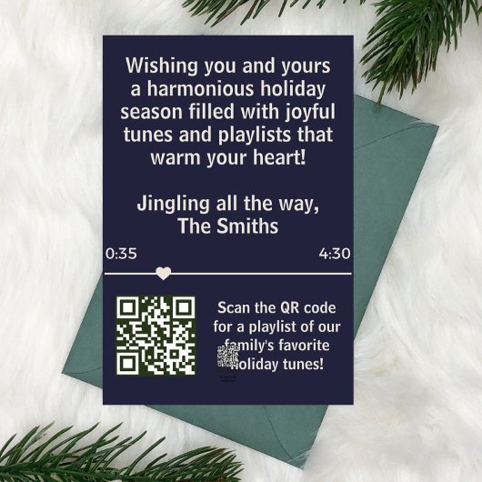 ストリーミングミュージックプレーヤーフォトクリスマスブルー シーズンカード