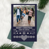ストリーミングミュージックプレーヤーフォトクリスマスブルー シーズンカード