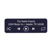 ストリーミングミュージックプレーヤーブルー差出人住所 ラベル (正面)