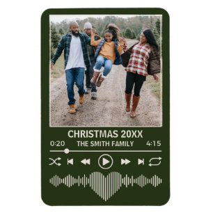 ストリーミング音楽グリーンプレーヤーフォトクリスマス マグネット