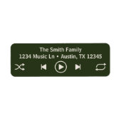 ストリーミング音楽プレーヤーグリーン差出人住所 ラベル (正面)