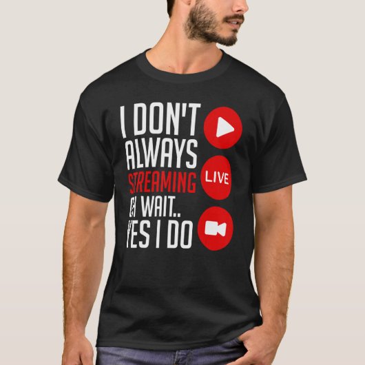 ストリーミング ゲーム配信者 オンライン 動画 マイク Tシャツ (正面)