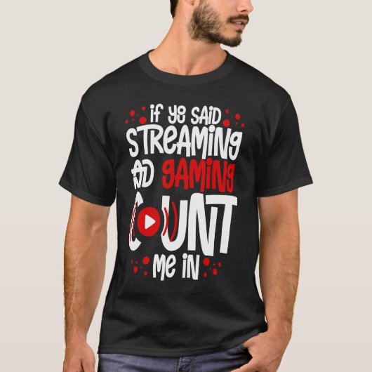 ストリーミング ゲーム配信 オンライン 動画 マイク Tシャツ (正面)