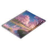 ストリームの流れ桜で飾られた公園 ノートブック (左側)