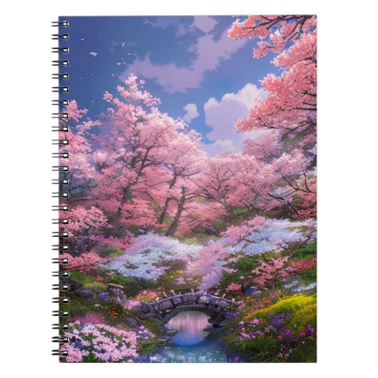 ストリームの美しいと桜ブリッジ ノートブック (正面)