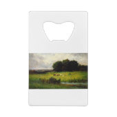 ストリームの近くの牛の明るいシーン – エドワード・ミッシュ クレジットカード栓抜き (裏面)