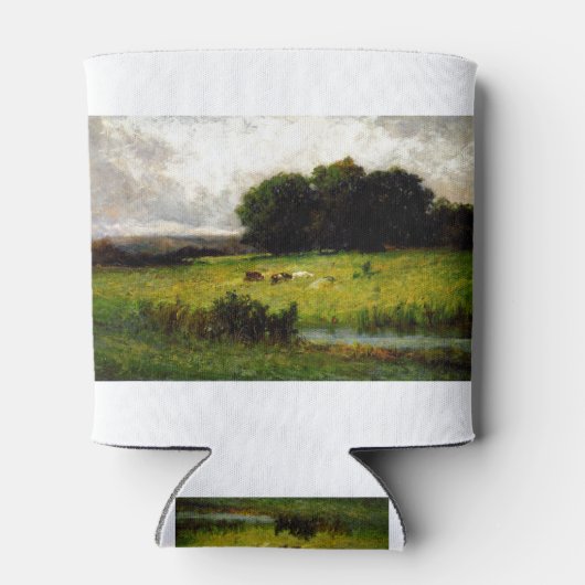 ストリームの近くの牛の明るいシーン – エドワード・ミッシュ 缶クーラー (裏面)