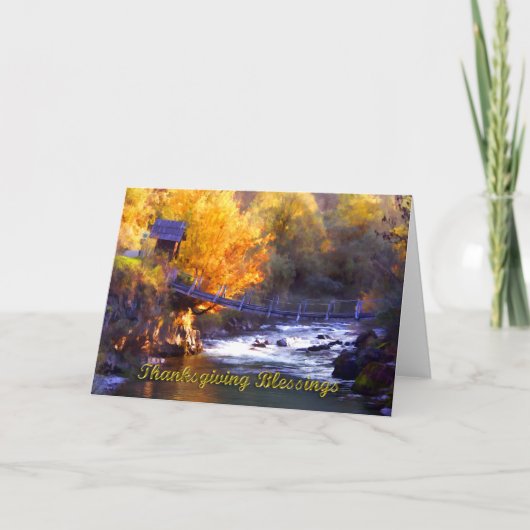ストリームを渡るブリッジ感謝祭の恵み シーズンカード (正面)