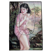 ストリームオアシスで上海の中国人女性にからかわれて ミディアムペーパーバッグ (裏面)