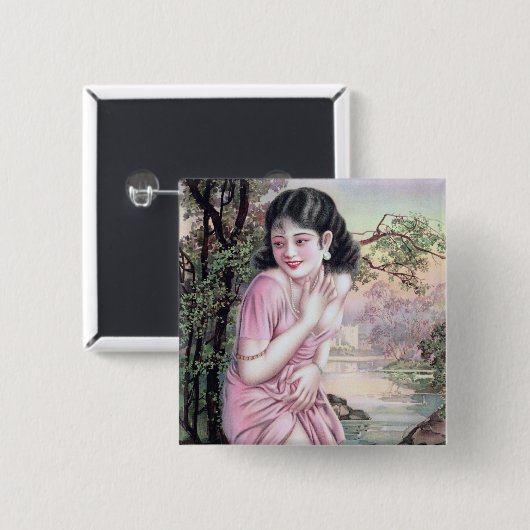 ストリームオアシスで上海の中国人女性にからかわれて 缶バッジ (正面&裏面)