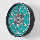 ストリームラインアールデコウォールクロック – アクア 壁時計 (傾斜)