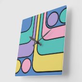 ストリームラインモデネレトロスタイル幾何学的デザイン スクエア壁時計 (傾斜)