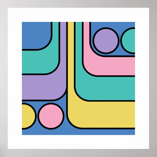 ストリームラインモデネレトロスタイル幾何学的デザイン ポスター (正面)