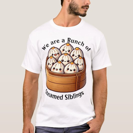 「ストリーム兄弟姉妹の束だ」かわいい点心 Tシャツ (正面)