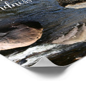 ストリーム内の岩石自然抽象芸術 感動的 ポスター (角)