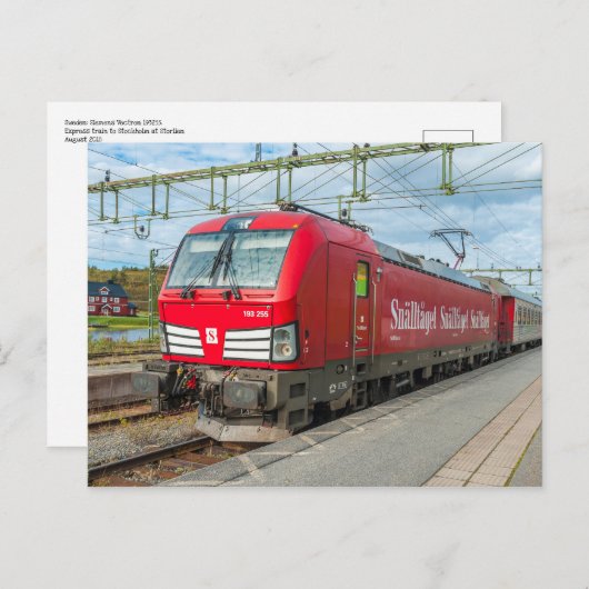 ストリー表現リンでのスウェーデンの列車。 ポストカード (正面/裏面)