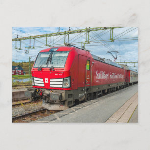 ストリー表現リンでのスウェーデンの列車。 ポストカード