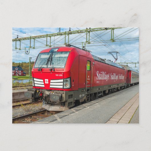 ストリー表現リンでのスウェーデンの列車。 ポストカード (正面)