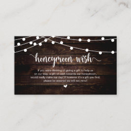 ストリ素朴ングライト、ウッド、ハネムーンウィッシュ エンクロージャーカード