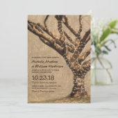 ストリ素朴ング結婚ライト付きツリー 招待状 (スタンド正面)