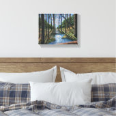 ストリ色彩の鮮やかーム付きフォレスト キャンバスプリント (インサイチュ (寝室))