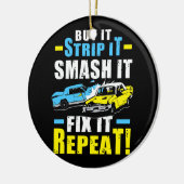 ストリ買ップスマッシュフィックスそれを繰り返しレース引用文解体 セラミックオーナメント (左)