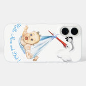 ストルおもしろいクのベビーを持つiPhoneケ運ース Case-Mate iPhoneケース (裏面 (横))