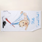 ストルおもしろいク運のベビービーチタオルカスタム文字 ビーチタオル (正面)