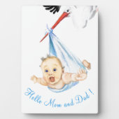 ストルク運のベビープラークの贈り物 – パーソナライズされた フォトプラーク (正面)