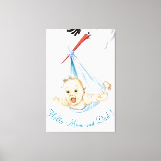 ストルク運のベビー – 漫画スケッチ- カスタマイズ キャンバスプリント (正面)