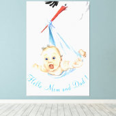 ストルク運のベビー – 漫画スケッチ- カスタマイズ キャンバスプリント (インサイチュ (ウッドフロア))