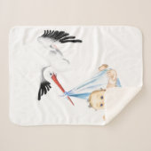 ストルク運ズベビー – 漫画スケッチスウィートおもしろい シェルパブランケット (正面(横))