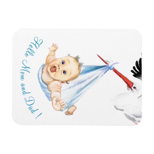 ストルク運ズベビー – 漫画スケッチスウィートおもしろい マグネット (横)