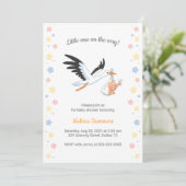 ストルク運ベビー自撮りベビーシャワー招待状 招待状 (スタンド正面)