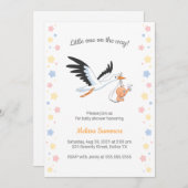 ストルク運ベビー自撮りベビーシャワー招待状 招待状 (正面/裏面)