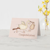 ストルク運新生児ガールグリーティングカード カード (黄色い花)