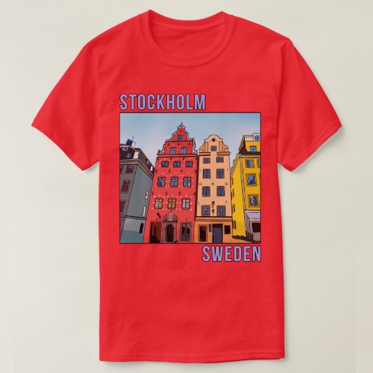 ストルトーゲット オールドタウン ストックホルム スウェーデン Tシャツ (デザイン正面)