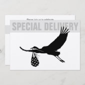 ストルモダンクおもしろいニュートラルベビーシャワー招待状 (正面/裏面)