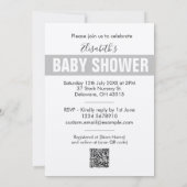 ストルモダンクおもしろいニュートラルベビーシャワー招待状 (裏面)