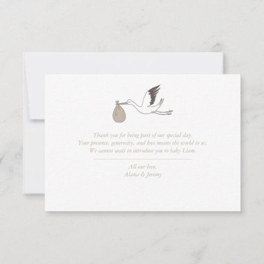ストルモダンクミニマル赤ちゃんシャワーサンキューカード サンキューカード (裏面)