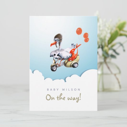 ストルユーモアのあるクオンスクーター男女兼用オレンジ 招待状 (スタンド正面)