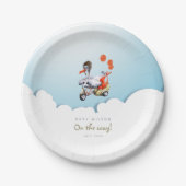 ストルユーモアのあるクオンスクーター男女兼用パーティー ペーパープレート (正面)