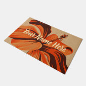 ストレイクハワイアンワンハイビスカスオレンジモノグラム ドアマット (アングル)